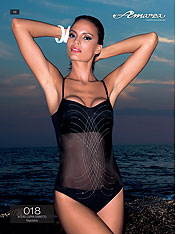 One piece swimsuit mesh inset - Amarea style 018 - One-piece swimsuits 