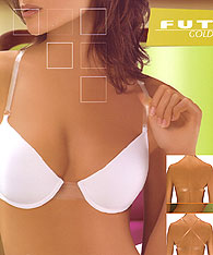 Clear straps bra backless look with clear back  - Futura Visione Gold - Dancewear Backless bras  
