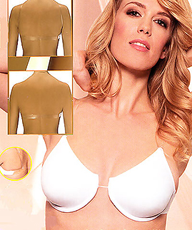Clear center clear straps backless bra