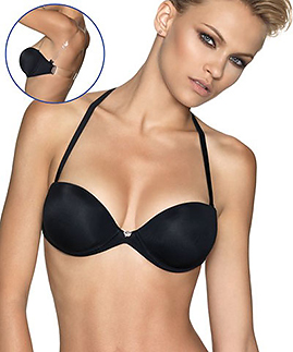 Strapless backless bras with clear back, gel cup bra