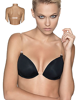 Add a size Gel padded bra cups - clear center clear back 