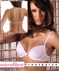 Clear straps padded push up bras with clear back strap 