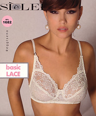 All-over-lace French cut wireless bra -  -  