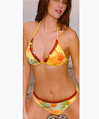 Women's Italian  Designer Swimwear - Triangle halter top and string bikini - Bikini Amarea style 052 - Women's  Designer Swimwear