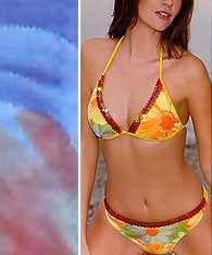 Women's Italian Designer Swimwear - Triangle halter top and string bikini - Bikini Amarea style BLU052 - Swimwear  