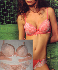 Satin lace push up bra and braziliana - Demetra Aurora - luxury lace bra 