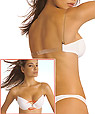 Push up Backless Bras with clear strap and clear adjustable back strap - Reggibello style P2091-2928 -  