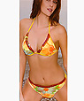 Women's Italian Designer Swimwear - Triangle halter top and string bikini - Bikini Amarea style 052 -  