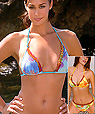 Women's Italian Designer Swimwear - Triangle halter top and string bikini - Bikini Amarea style BLU052 -  