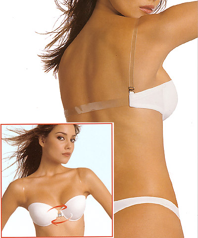 Backless bra - clear back and straps push up  bra - Reggibello P2089-2927