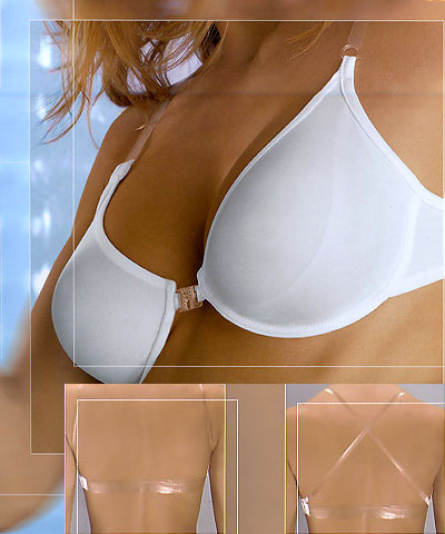Clear strap bras - clear back unlined soft cup bras - Futura Stella