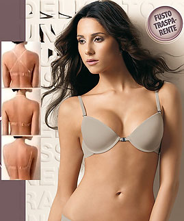 Push up bra with transparent back  -  -  