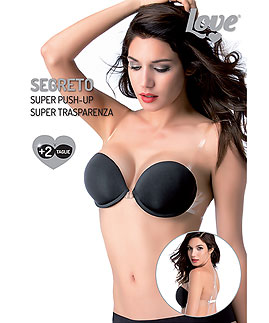 Add 2 Cup size super push up clear back bra and  clear center -  -  